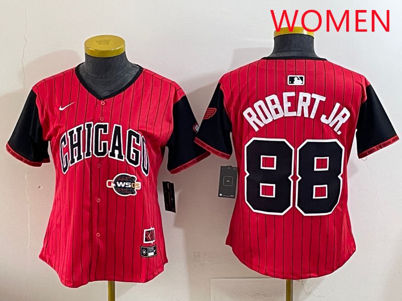Women 2025 Chicago White Sox #88 Robert jr Red Joint Name Nike MLB Jersey style 12->women mlb jersey->Women Jersey